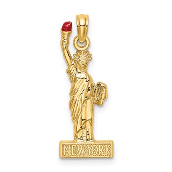 14K with Enamel Flame Statue Of Liberty NEW YORK Charm