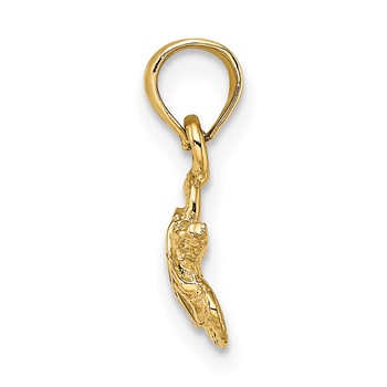 14K Small Textured and Brown Enameled Sea Turtle Charm — alternate view