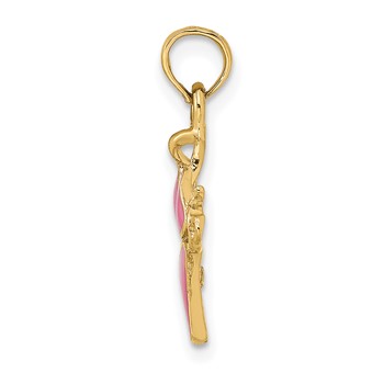 14K Pink Enameled Bikini Bathing Suit Charm — alternate view