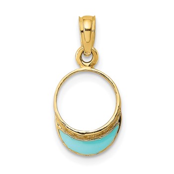 14K Aqua Enameled BEACH BUM Sun Visor Charm
