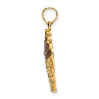 14K Brown Enameled Chocolate Ice Cream Cone Charm — alternate view