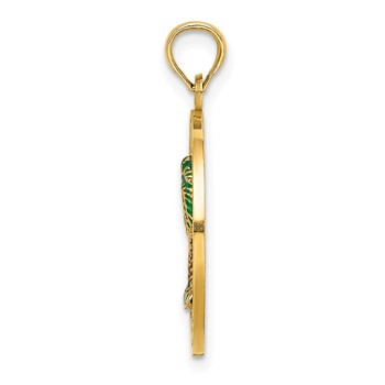 14K BLUFFTON SC Circle Enameled Palm Tree Charm — alternate view