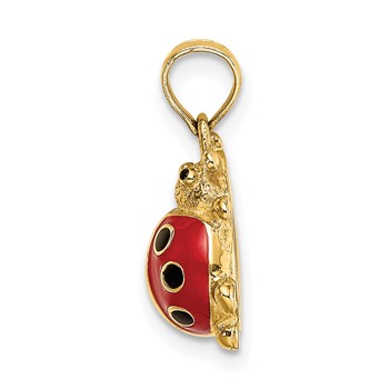 14K Red and Black Enameled Ladybug Charm — alternate view