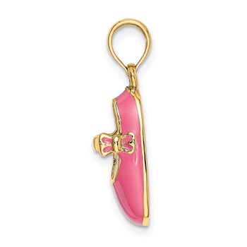 14K Pink Enameled 3-D Baby Shoe Charm — alternate view