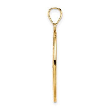 14K Multi-color Enamel Angelfish In Underwater Scene Oval Charm — alternate view