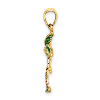 14K Enamel Palm Tree Charm — alternate view