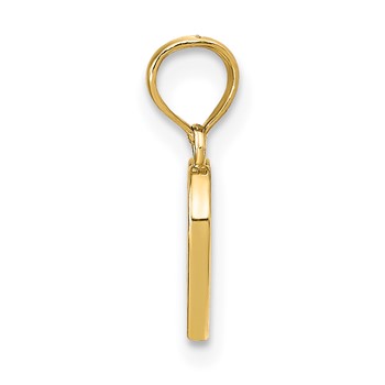 14K Polished Red Enameled Heart Pendant — alternate view