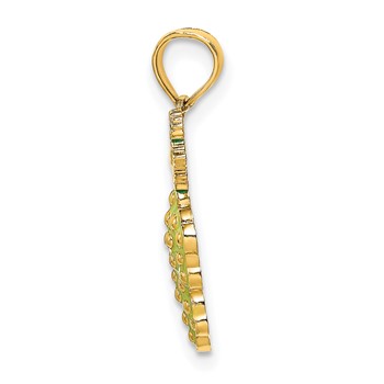 14K Yellow and Green Enameled Grapes with Stem and Leaf Charm — alternate view