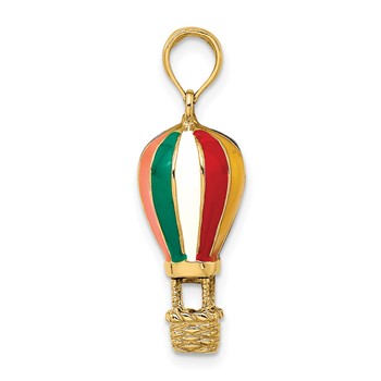 14K Enameled 3-D Hot Air Balloon Charm — alternate view