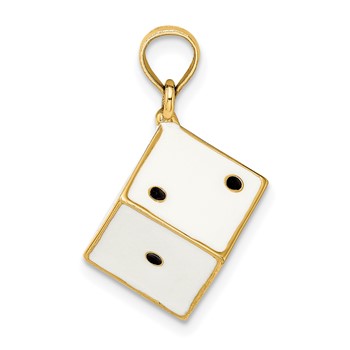 14K 3-D Enamel Dice Charm — alternate view