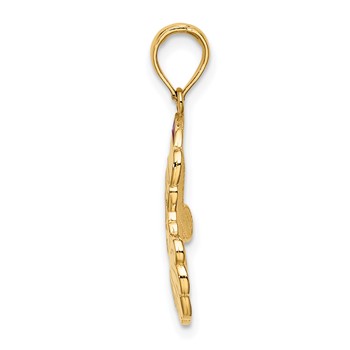 14K Enameled Santa Face Charm — alternate view