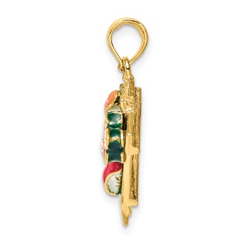 14K 3-D Multi-color Enameled Sushi Plate Charm — alternate view