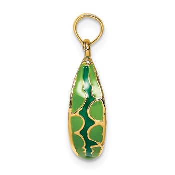14K Multi-color Enameled 3-D Watermelon Charm — alternate view
