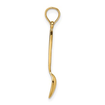 14K 3-D Black Enameled Table Spoon Charm — alternate view