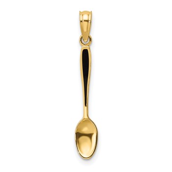 14K 3-D Black Enameled Table Spoon Charm