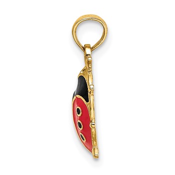 14K Red and Black Enameled Ladybug Charm — alternate view