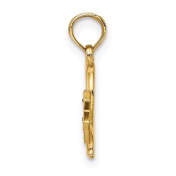 14K Enamel Cross and Heart Charm — alternate view