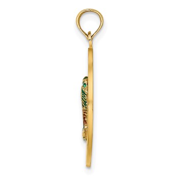 14K Enameled SARASOTA Circle Palm Tree Charm — alternate view