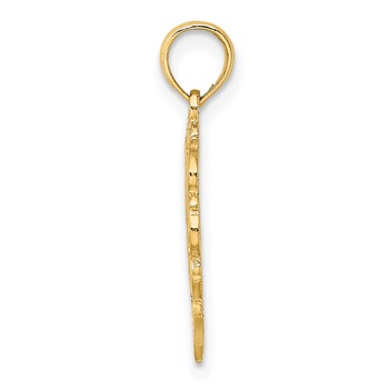 14K Polished Love Birds in Heart Pendant — alternate view