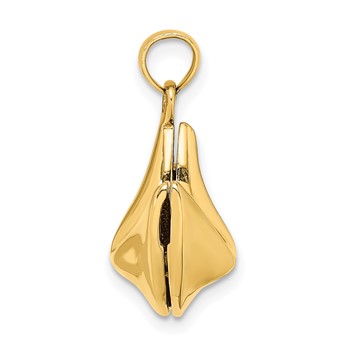 14K 3-D Opens Fortune Cookie Charm — alternate view