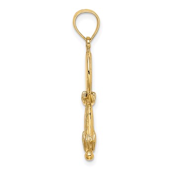 14K 3-D Hand Mirror Charm — alternate view