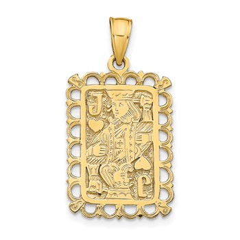 14K Jack of Hearts Playing Card Charm