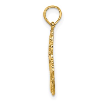 14K Engraved Claddagh In Oval with Lace Trim Charm — alternate view