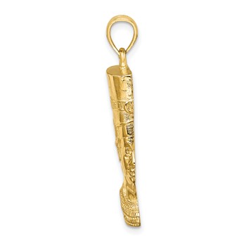 14K 2-D Polished Textured Nefertiti Profile Charm — alternate view