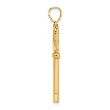 14K 3D Key To My Heart Key Charm — alternate view