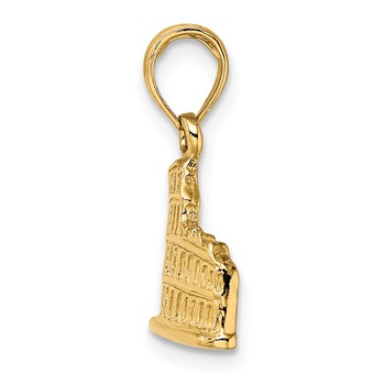 14K Textured 2-D Colosseum Charm — alternate view