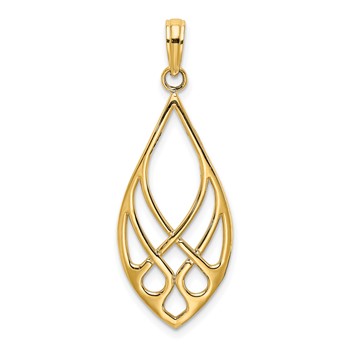 14K Celtic Knot Teardrop Charm