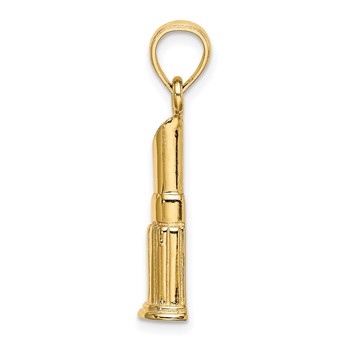 14K 2-D Polished Lipstick Tube Charm — alternate view