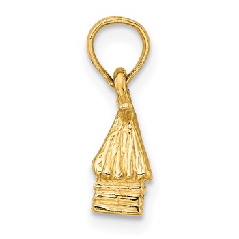 14K 3-D Bungalow Island Hut Charm — alternate view