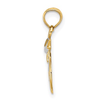 14K Polished Smiley Face with Graduation Cap Charm — alternate view