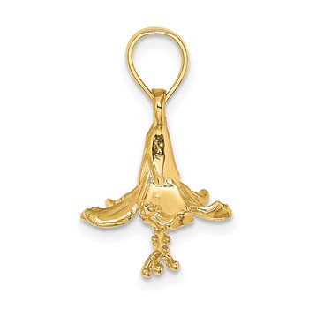 14K 3-D Hibiscus Flower Charm — alternate view