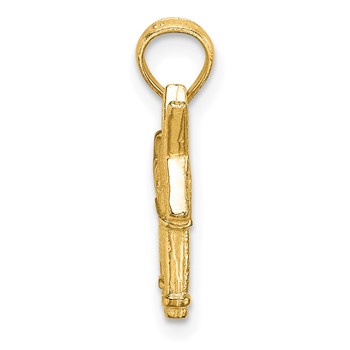 14K 3-D Textured Democratic Donkey Charm — alternate view