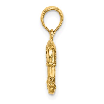 14K 3-D Textured Republican Elephant Charm — alternate view