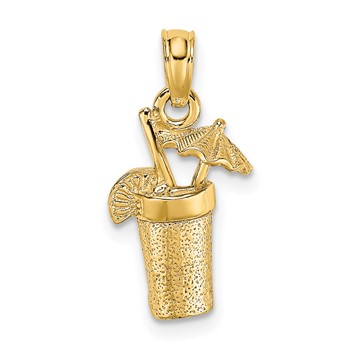 14K Cocktail Drink with Umbrella Charm
