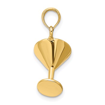 14K 3-D Polished Martini Glass Charm — alternate view