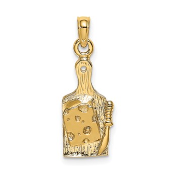 14k Cheese Board with Knife Charm