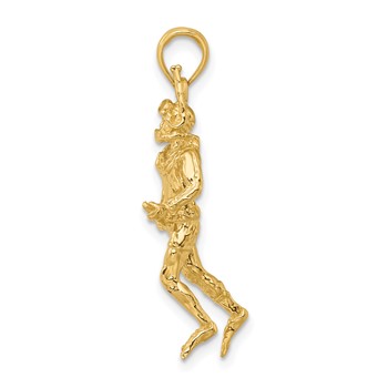 14K 3-D Scuba Diver Charm — alternate view