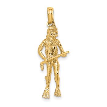 14K 3-D Scuba Diver Charm