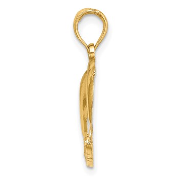 14K Polished NAGS HEAD with Jumping Dolphins Charm — alternate view