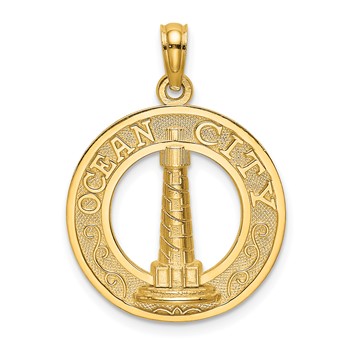 14K OCEAN CITY with Lighthouse Charm