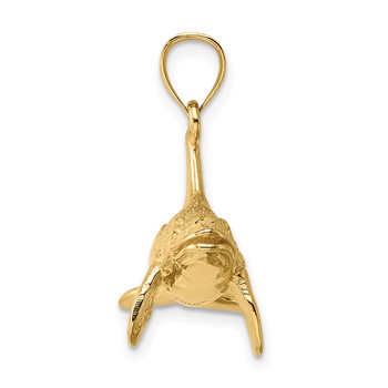 14K 3-D Textured Killer Whale Orca Charm — alternate view