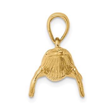 14K 3-D Textured Underside Humpback Whale Charm — alternate view