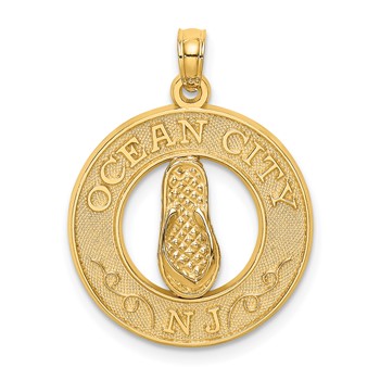 14K OCEAN CITY NJ with Flip Flop Charm