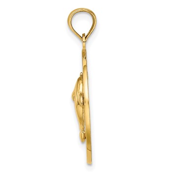 14K SAINT AUGUSTINE with Dolphins Circle Charm — alternate view