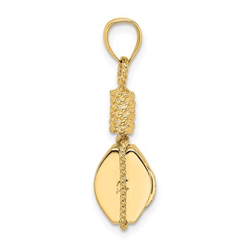 14K 3-D Block Mariners Pulley Charm — alternate view