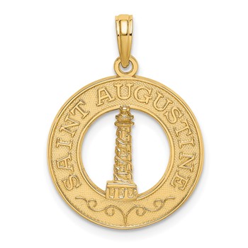 14K SAINT AUGUSTINE with Lighthouse Circle Charm